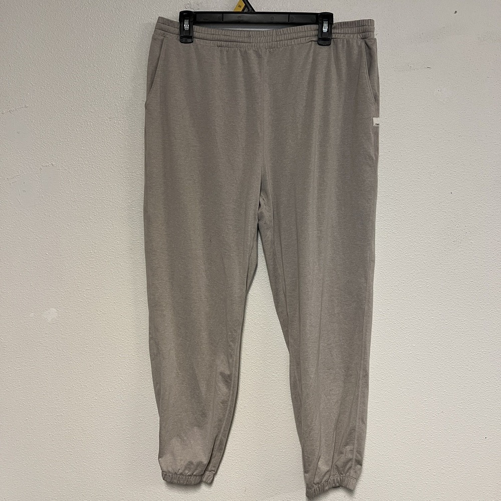 Vuori Performance Jogger Heathered Beige Boyfriend Sweatpants Women's Large EUC